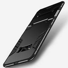 Samsung Galaxy S8 Plus用ハイブリットバンパーケース スタンド プラスチック 兼シリコーン サムスン ブラック