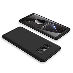 Samsung Galaxy S8 Plus用ハードケース プラスチック 質感もマット 前面と背面 360度 フルカバー M01 サムスン ブラック