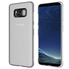Samsung Galaxy S8 Plus用極薄ソフトケース シリコンケース 耐衝撃 全面保護 クリア透明 T15 サムスン グレー