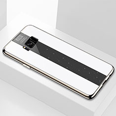 Samsung Galaxy S8 Plus用ハイブリットバンパーケース プラスチック 鏡面 カバー S01 サムスン ホワイト