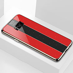 Samsung Galaxy S8 Plus用ハイブリットバンパーケース プラスチック 鏡面 カバー S01 サムスン レッド