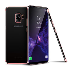 Samsung Galaxy S9用極薄ソフトケース シリコンケース 耐衝撃 全面保護 クリア透明 H01 サムスン ピンク