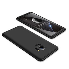 Samsung Galaxy S9用ハードケース プラスチック 質感もマット 前面と背面 360度 フルカバー サムスン ブラック