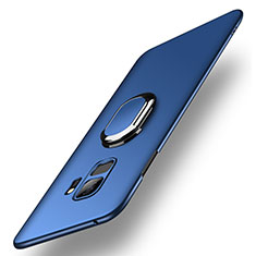 Samsung Galaxy S9用ハードケース プラスチック 質感もマット アンド指輪 A01 サムスン ネイビー