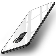 Samsung Galaxy S9用ハイブリットバンパーケース プラスチック 鏡面 カバー サムスン ホワイト