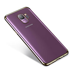 Samsung Galaxy S9用極薄ソフトケース シリコンケース 耐衝撃 全面保護 クリア透明 H03 サムスン ゴールド