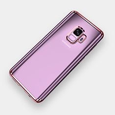 Samsung Galaxy S9用極薄ソフトケース シリコンケース 耐衝撃 全面保護 クリア透明 H04 サムスン ローズゴールド