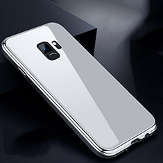 Samsung Galaxy S9用ケース 高級感 手触り良い アルミメタル 製の金属製 360度 フルカバーバンパー 鏡面 カバー サムスン ホワイト