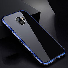 Samsung Galaxy S9用ケース 高級感 手触り良い アルミメタル 製の金属製 360度 フルカバーバンパー 鏡面 カバー サムスン ネイビー・ブラック