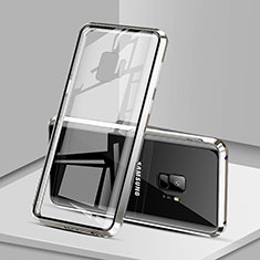 Samsung Galaxy S9用ケース 高級感 手触り良い アルミメタル 製の金属製 360度 フルカバーバンパー 鏡面 カバー M02 サムスン シルバー