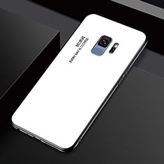 Samsung Galaxy S9用ハイブリットバンパーケース プラスチック 鏡面 カバー M01 サムスン ホワイト