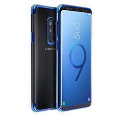 Samsung Galaxy S9 Plus用極薄ソフトケース シリコンケース 耐衝撃 全面保護 クリア透明 T18 サムスン ネイビー