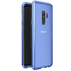 Samsung Galaxy S9 Plus用ケース 高級感 手触り良い アルミメタル 製の金属製 360度 フルカバーバンパー 鏡面 カバー サムスン ネイビー