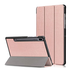 Samsung Galaxy Tab S6 10.5 SM-T860用手帳型 レザーケース スタンド カバー L02 サムスン ローズゴールド
