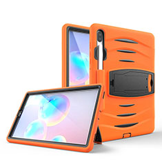 Samsung Galaxy Tab S6 10.5 SM-T860用ハイブリットバンパーケース スタンド プラスチック 兼シリコーン カバー A03 サムスン オレンジ