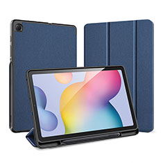 Samsung Galaxy Tab S6 Lite 4G 10.4 SM-P615用手帳型 レザーケース スタンド カバー サムスン ネイビー