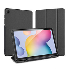 Samsung Galaxy Tab S6 Lite 4G 10.4 SM-P615用手帳型 レザーケース スタンド カバー サムスン ブラック