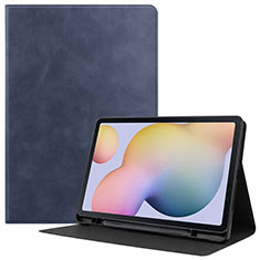 Samsung Galaxy Tab S7 4G 11 SM-T875用手帳型 レザーケース スタンド カバー L04 サムスン ネイビー