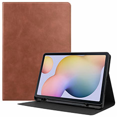 Samsung Galaxy Tab S7 4G 11 SM-T875用手帳型 レザーケース スタンド カバー L04 サムスン ブラウン