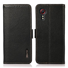 Samsung Galaxy XCover 5 SM-G525F用手帳型 レザーケース スタンド カバー B03H サムスン ブラック