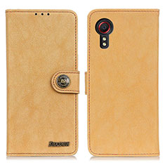 Samsung Galaxy XCover 5 SM-G525F用手帳型 レザーケース スタンド カバー A01D サムスン ゴールド