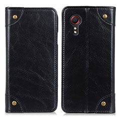 Samsung Galaxy XCover 5 SM-G525F用手帳型 レザーケース スタンド カバー M04L サムスン ブラック