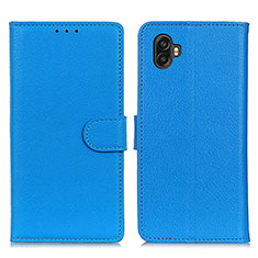 Samsung Galaxy Xcover Pro 2 5G用手帳型 レザーケース スタンド カバー A03D サムスン ブルー