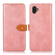 Samsung Galaxy Xcover Pro 2 5G用手帳型 レザーケース スタンド カバー サムスン ピンク
