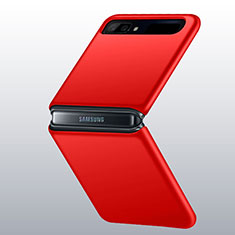 Samsung Galaxy Z Flip用ハードケース プラスチック 質感もマット カバー M01 サムスン レッド