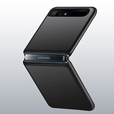Samsung Galaxy Z Flip用ハードケース プラスチック 質感もマット カバー M01 サムスン ブラック