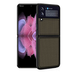 Samsung Galaxy Z Flip3 5G用ハイブリットバンパーケース プラスチック 兼シリコーン カバー サムスン ゴールド