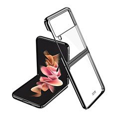 Samsung Galaxy Z Flip3 5G用ハードケース プラスチック 質感もマット カバー P02 サムスン ブラック