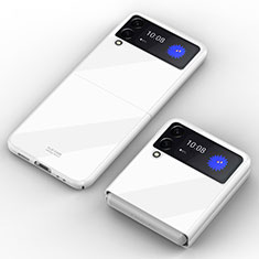 Samsung Galaxy Z Flip3 5G用ハードケース プラスチック 質感もマット カバー P03 サムスン ホワイト