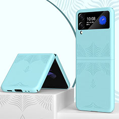 Samsung Galaxy Z Flip3 5G用ハードケース プラスチック 質感もマット カバー H04 サムスン ブルー
