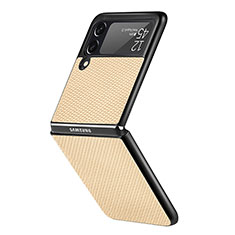 Samsung Galaxy Z Flip3 5G用ハードケース プラスチック 質感もマット カバー H05 サムスン ゴールド