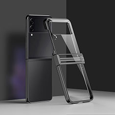 Samsung Galaxy Z Flip3 5G用ハードカバー クリスタル クリア透明 H02 サムスン ブラック