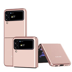 Samsung Galaxy Z Flip4 5G用ハードケース プラスチック 質感もマット カバー P01 サムスン ローズゴールド