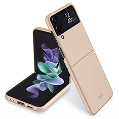Samsung Galaxy Z Flip4 5G用ハードケース プラスチック 質感もマット カバー P04 サムスン ゴールド