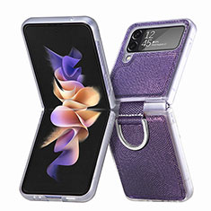Samsung Galaxy Z Flip4 5G用ハードケース プラスチック 質感もマット カバー H05 サムスン パープル