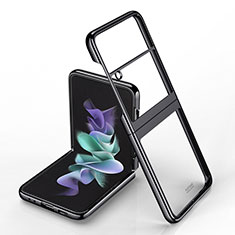 Samsung Galaxy Z Flip4 5G用ハードカバー クリスタル クリア透明 H02 サムスン ブラック