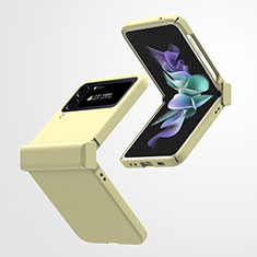 Samsung Galaxy Z Flip4 5G用ハードケース プラスチック 質感もマット カバー T02 サムスン イエロー
