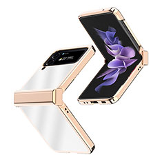 Samsung Galaxy Z Flip4 5G用ハードケース プラスチック 質感もマット カバー ZL2 サムスン ゴールド
