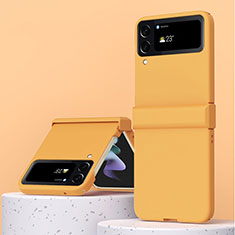 Samsung Galaxy Z Flip4 5G用ハードケース プラスチック 質感もマット カバー R04 サムスン オレンジ