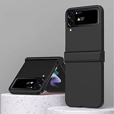 Samsung Galaxy Z Flip4 5G用ハードケース プラスチック 質感もマット カバー R04 サムスン ブラック