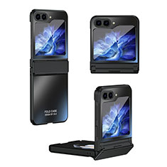 Samsung Galaxy Z Flip5 5G用ハードケース プラスチック 質感もマット 前面と背面 360度 フルカバー ZL7 サムスン ブラック