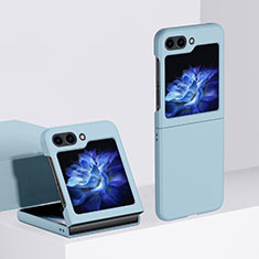 Samsung Galaxy Z Flip5 5G用ハードケース プラスチック 質感もマット 前面と背面 360度 フルカバー BH3 サムスン ブルー
