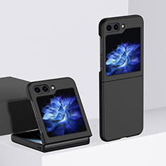 Samsung Galaxy Z Flip5 5G用ハードケース プラスチック 質感もマット 前面と背面 360度 フルカバー BH3 サムスン ブラック