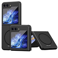 Samsung Galaxy Z Flip5 5G用ハードケース プラスチック 質感もマット フレームレス カバー Mag-Safe 磁気 Magnetic QH1 サムスン ブラック