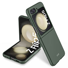 Samsung Galaxy Z Flip5 5G用ハードケース プラスチック 質感もマット 前面と背面 360度 フルカバー MK1 サムスン グリーン