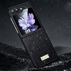 Samsung Galaxy Z Flip5 5G用ハードケース プラスチック 質感もマット 前面と背面 360度 フルカバー LD1 サムスン ブラック